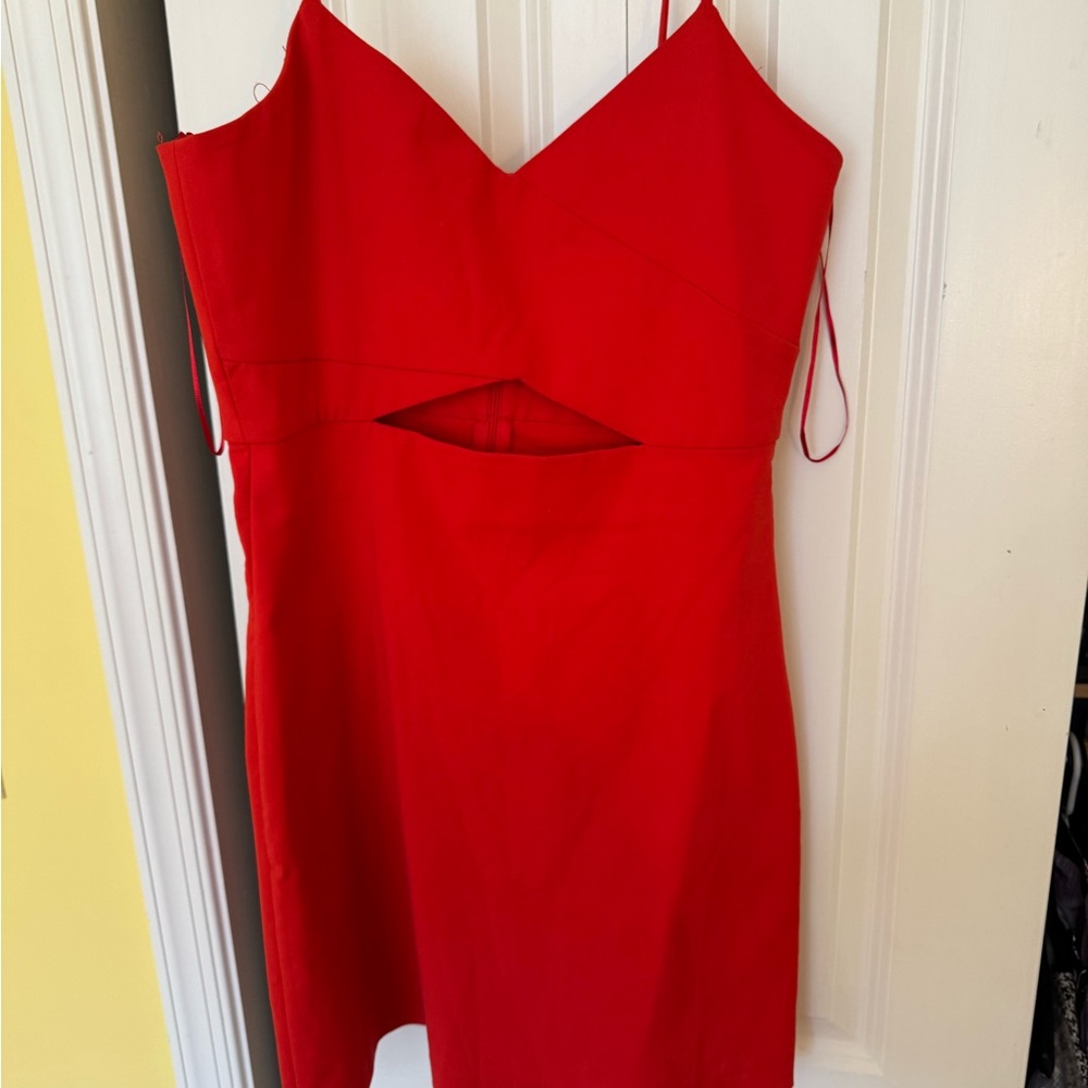 Red Zara Cutout Dress